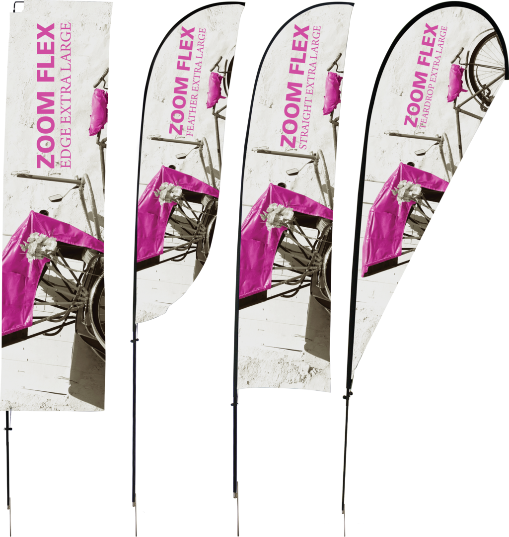 18ft Zoom Flex Extra Large Flag Straight Single-Sided (Graphic Package)