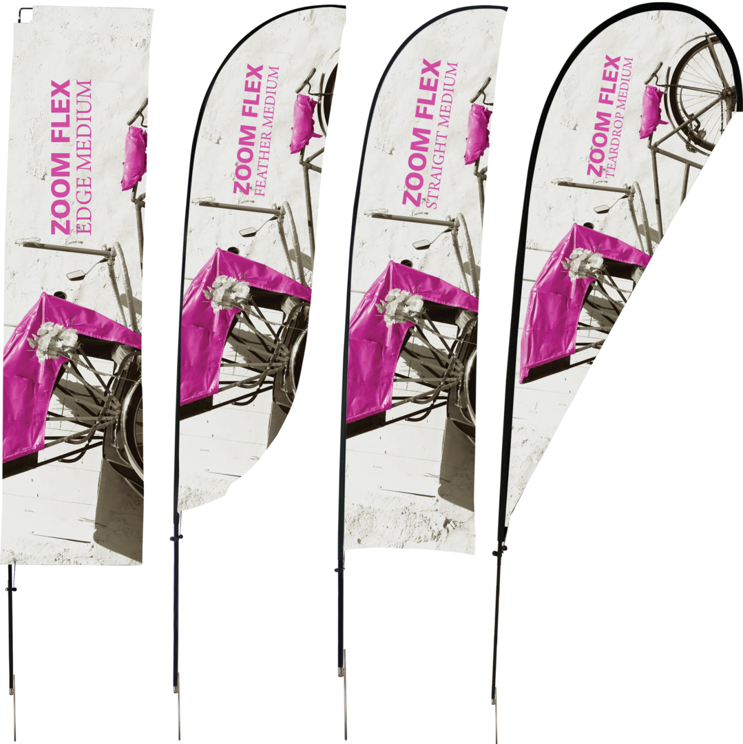 11ft Zoom Flex Medium Flag Feather Single-Sided (Graphic Package)