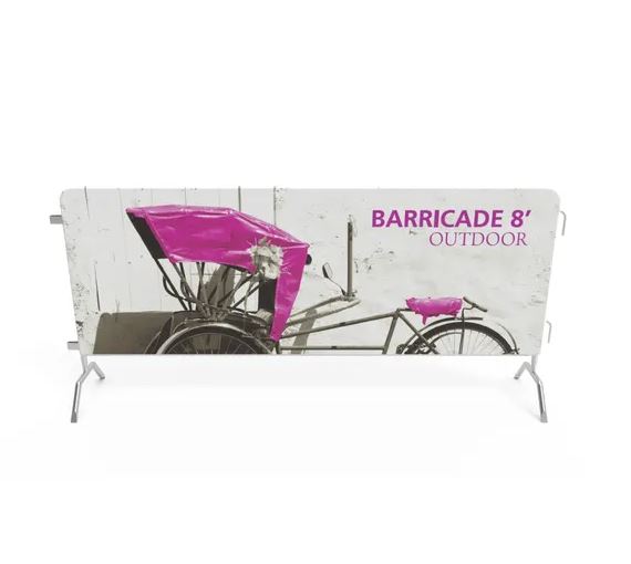 8ft Indoor/Outdoor Double-Sided Barricade Cover Fabric (Graphic Only)