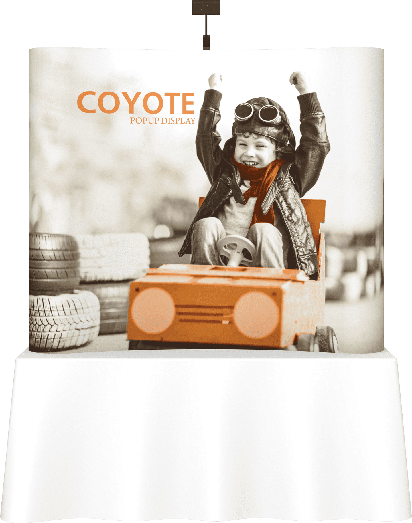 6ft (2x2) Coyote Curved Tabletop Full Fabric Display (Fabric Package)