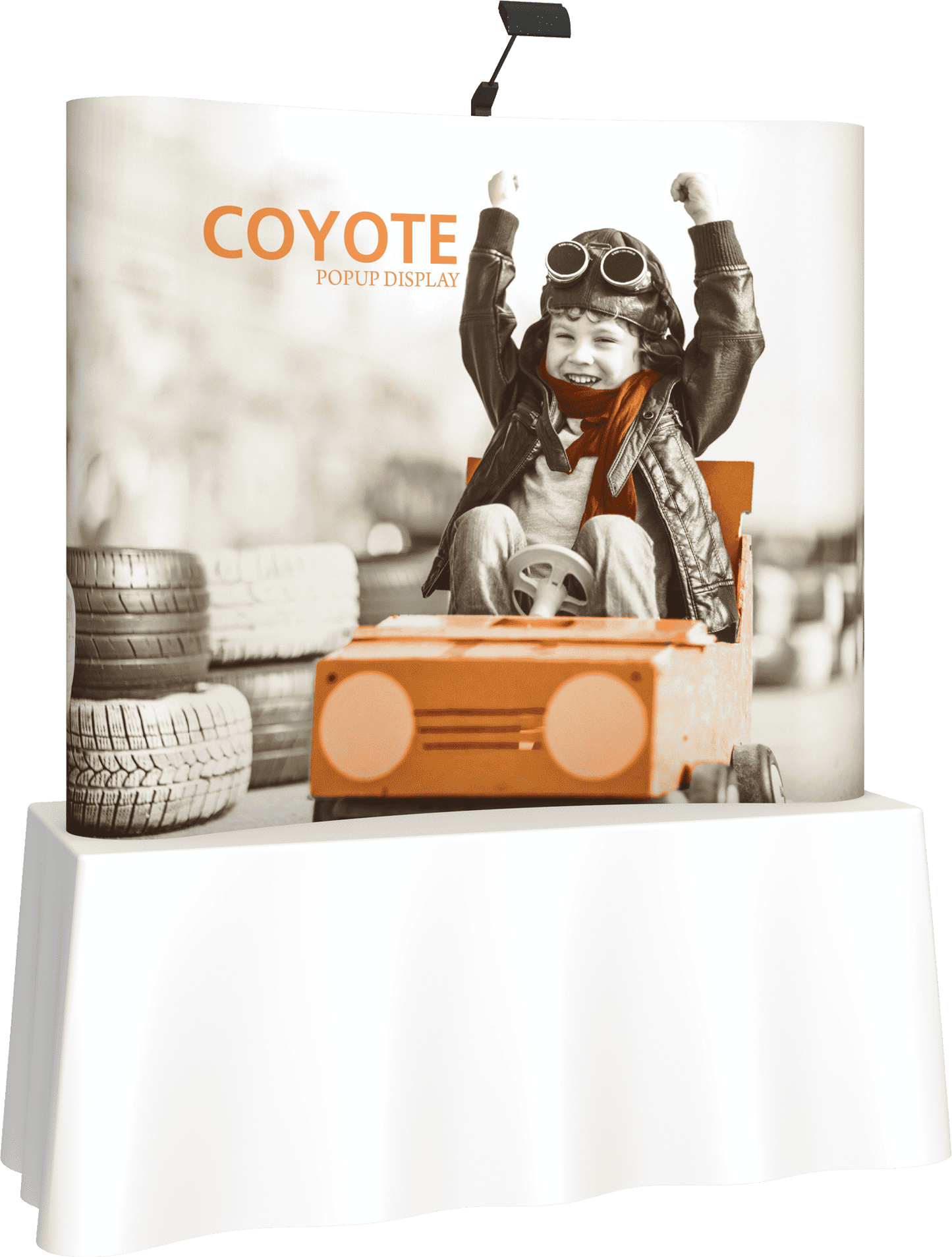 6ft (2x2) Coyote Curved Tabletop Full Fabric Display (Fabric Package)