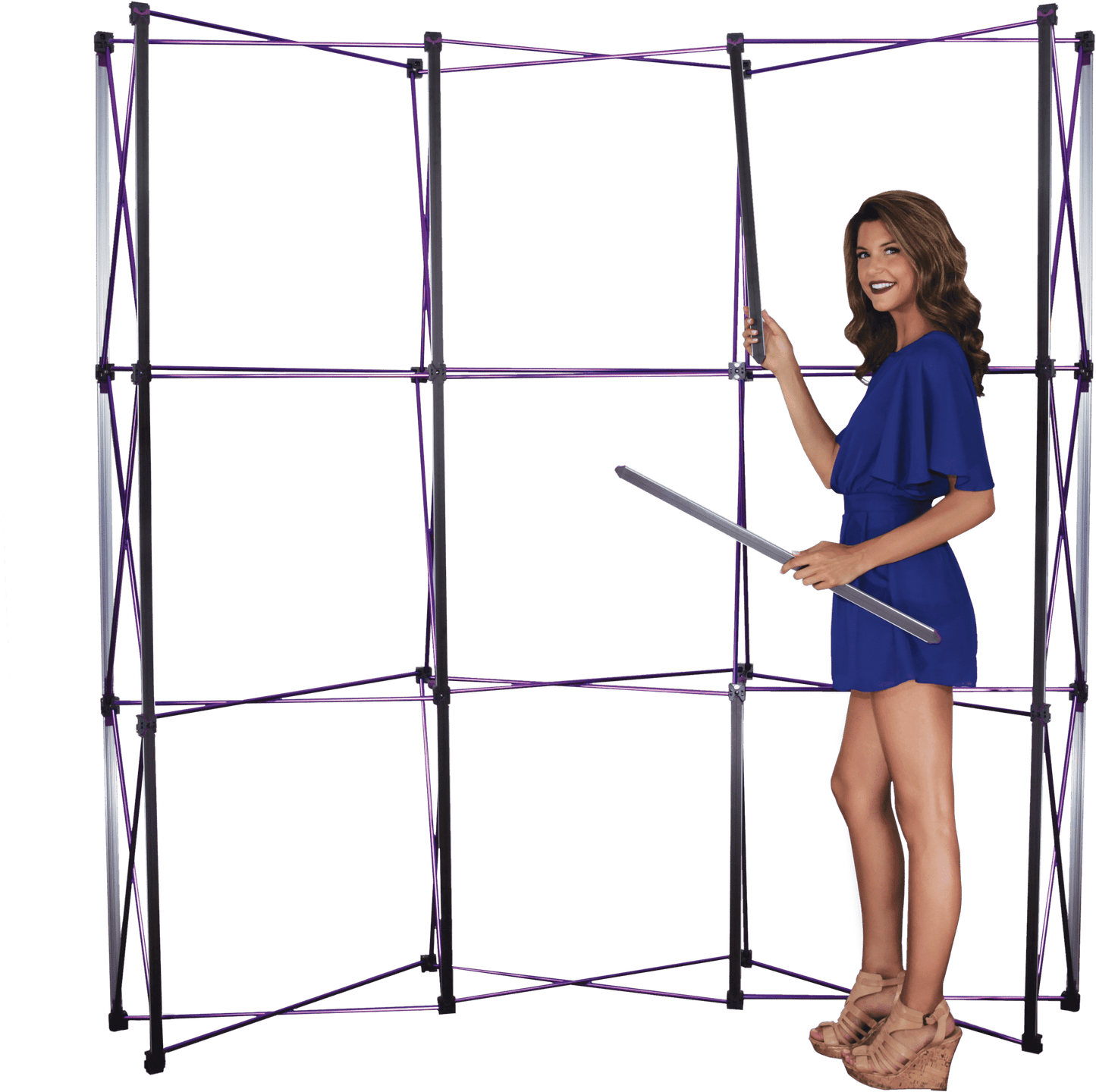 8ft x 8ft Coyote Straight Full Fabric Display (3x3 Fast Kit)