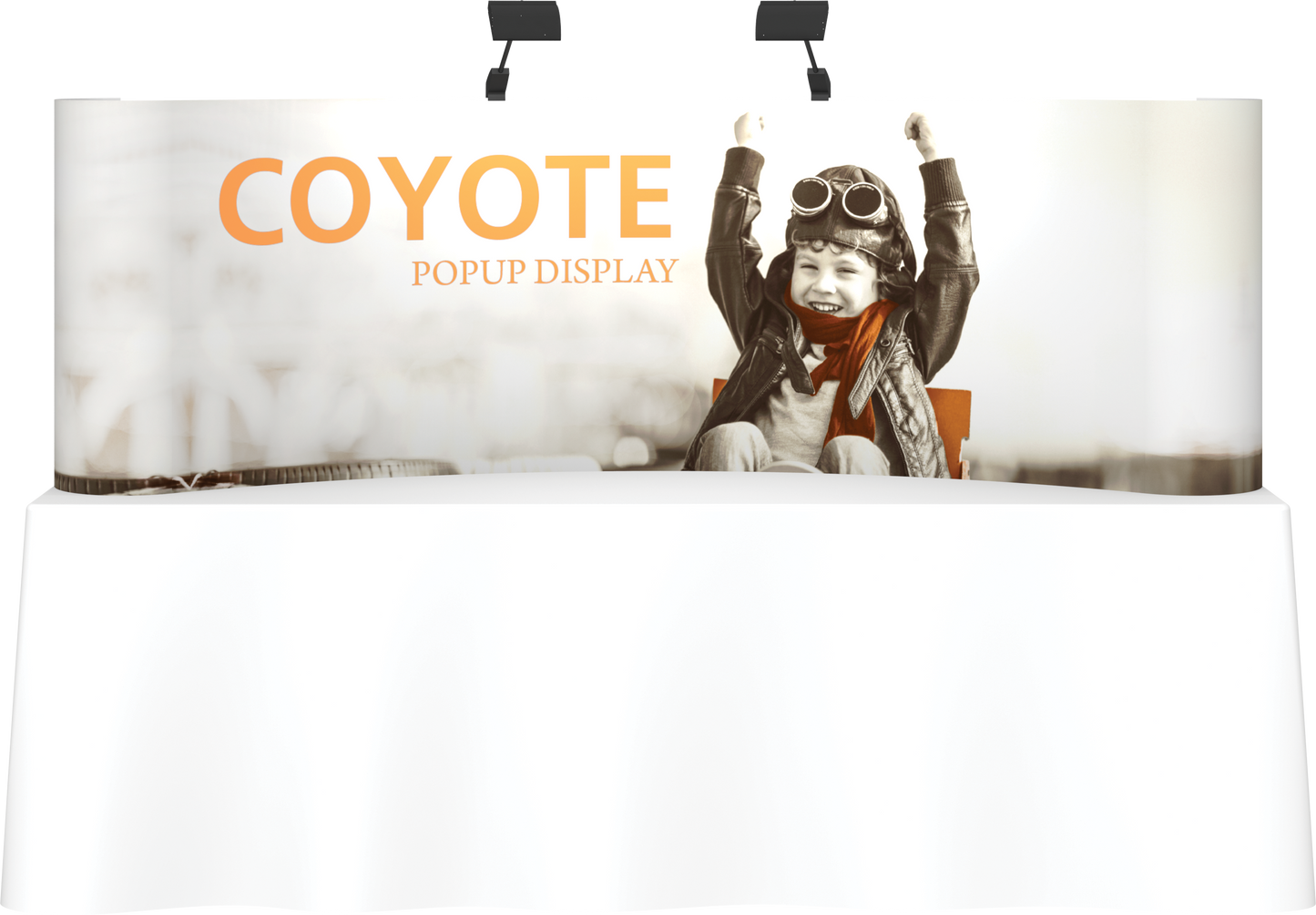 8ft (3x1) Coyote Curved Tabletop Full Fabric Display (Fabric Package)