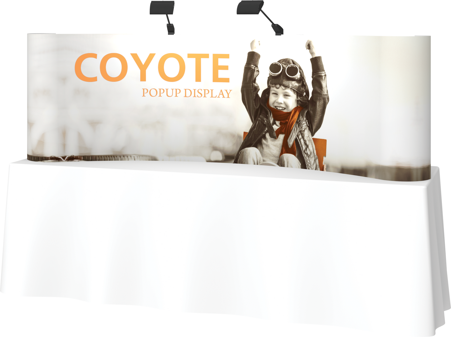 8ft (3x1) Coyote Curved Tabletop Full Fabric Display (Fabric Package)