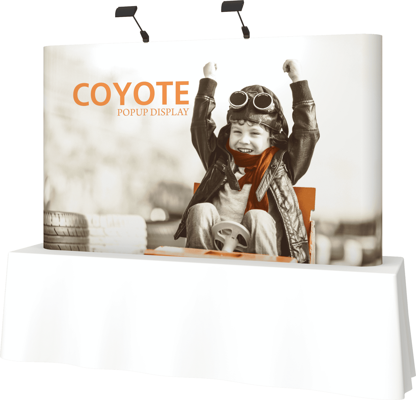 8ft (3x2) Coyote Straight Tabletop Full Fabric Display (Fabric Package)