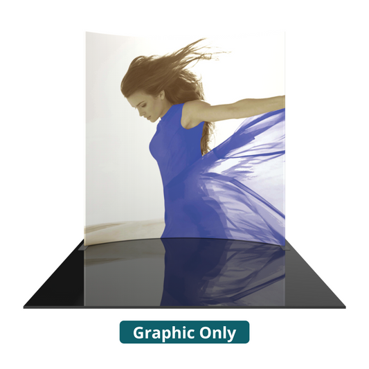 10ft x 10ft Formulate Master Horizontal Curve Tall Fabric Backwall Graphic w/ Backer (Graphic Only)