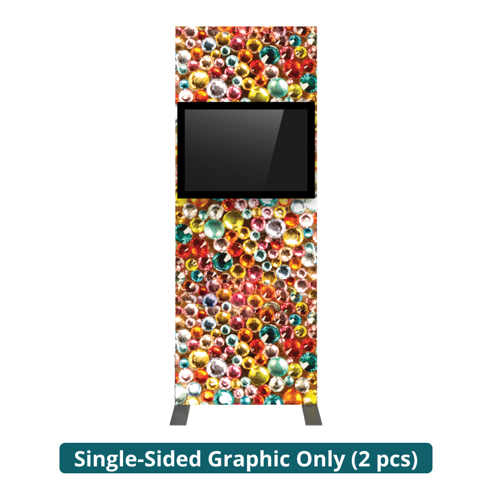 3ft x 8ft Vector Frame Monitor Kiosk 01 Single-Sided 2 Graphics (Graphic Only)