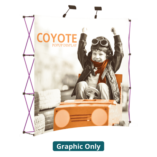 8ft (3x3) Coyote Full Height Curved Graphic Panels Without End Caps (Graphic Only)