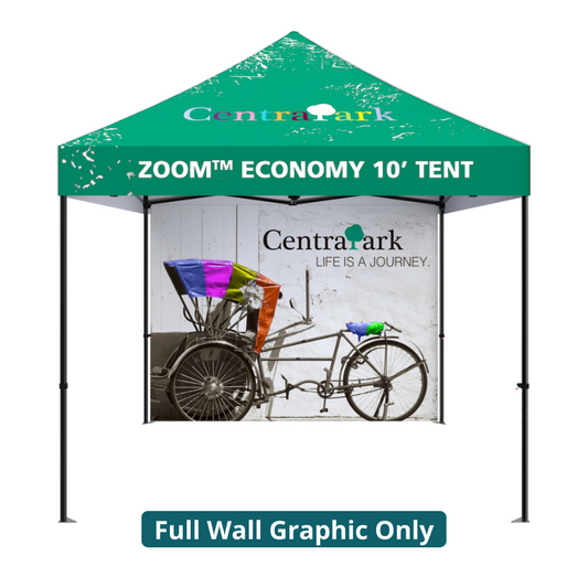 10ft x 10ft Zoom Economy and Standard Popup Tent Full Wall Custom Printed (Full Wall Graphic Only)