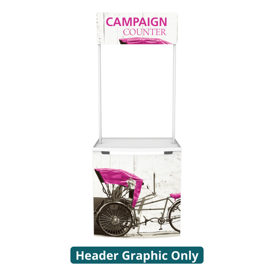 3ft x 7ft Campaign Promotional Counter (Header Graphic Only)