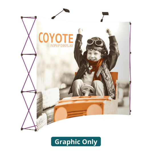 10ft (4x3) Coyote Full Height Curved Graphic Panels Without End Caps (Graphic Only)