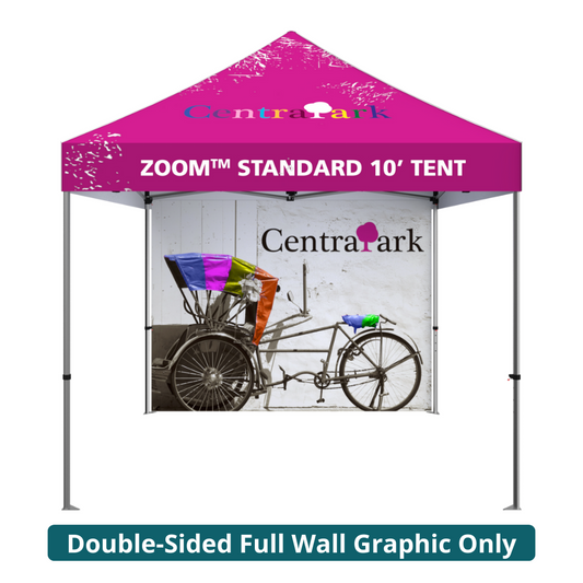 10ft x 10ft Zoom Economy and Standard Popup Tent Full Wall Custom Printed Double-Sided (Full Wall Graphic Only)