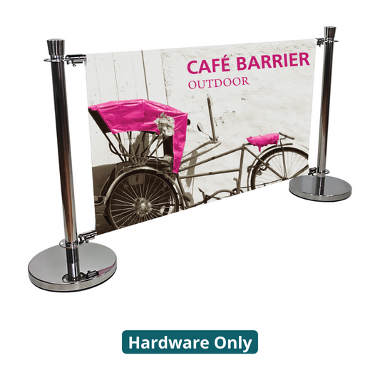 Cafe Barrier Indoor/Outdoor Banner Stand System (Hardware Only)