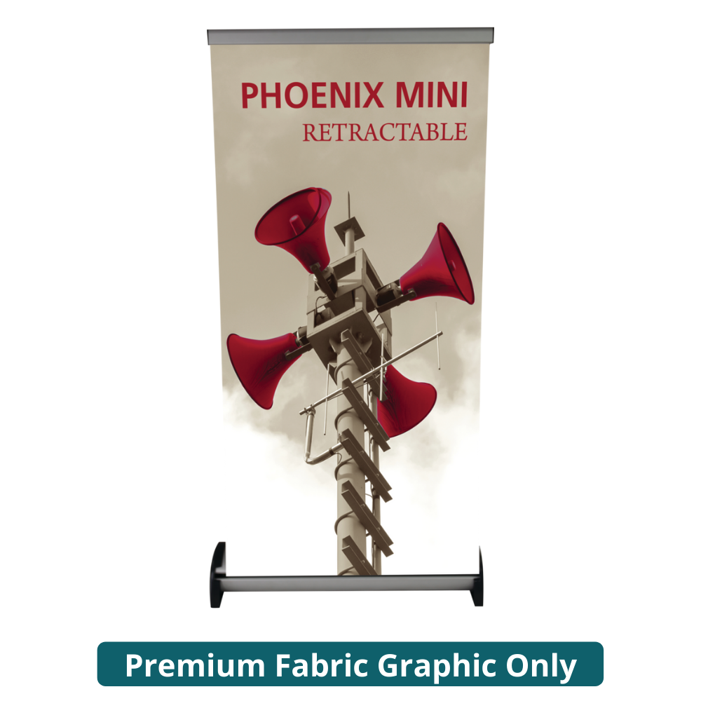 15.5in Phoenix Mini Full Height Retractable Banner Stand 3 pole (Premium Fabric Graphic Only)