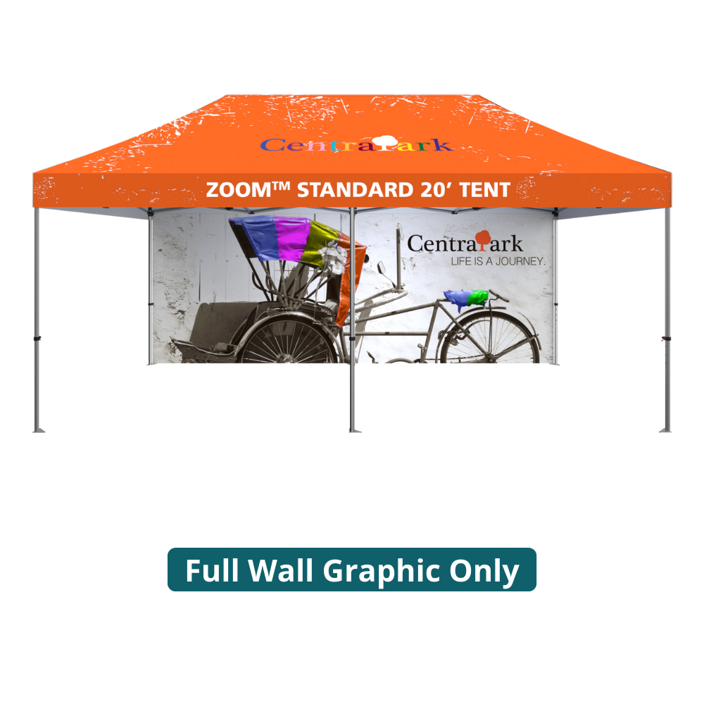 20ft x 10ft Zoom Standard Popup Tent Full Wall Custom Printed (Full Wall Graphic Only)