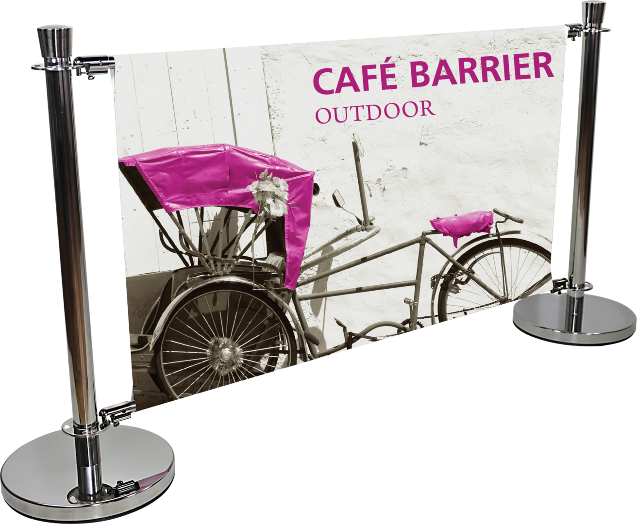 Cafe Barrier Indoor/Outdoor Banner Stand System (Hardware Only)