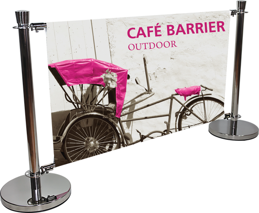 Cafe Barrier Indoor/Outdoor Banner Stand System (Graphic Package)