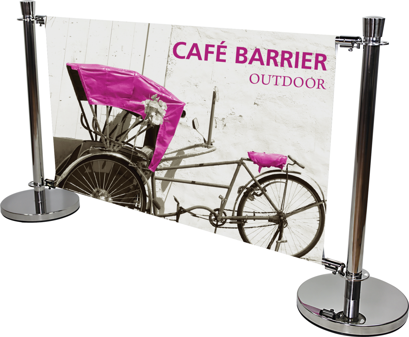 Cafe Barrier Indoor/Outdoor Banner Stand System (Hardware Only)