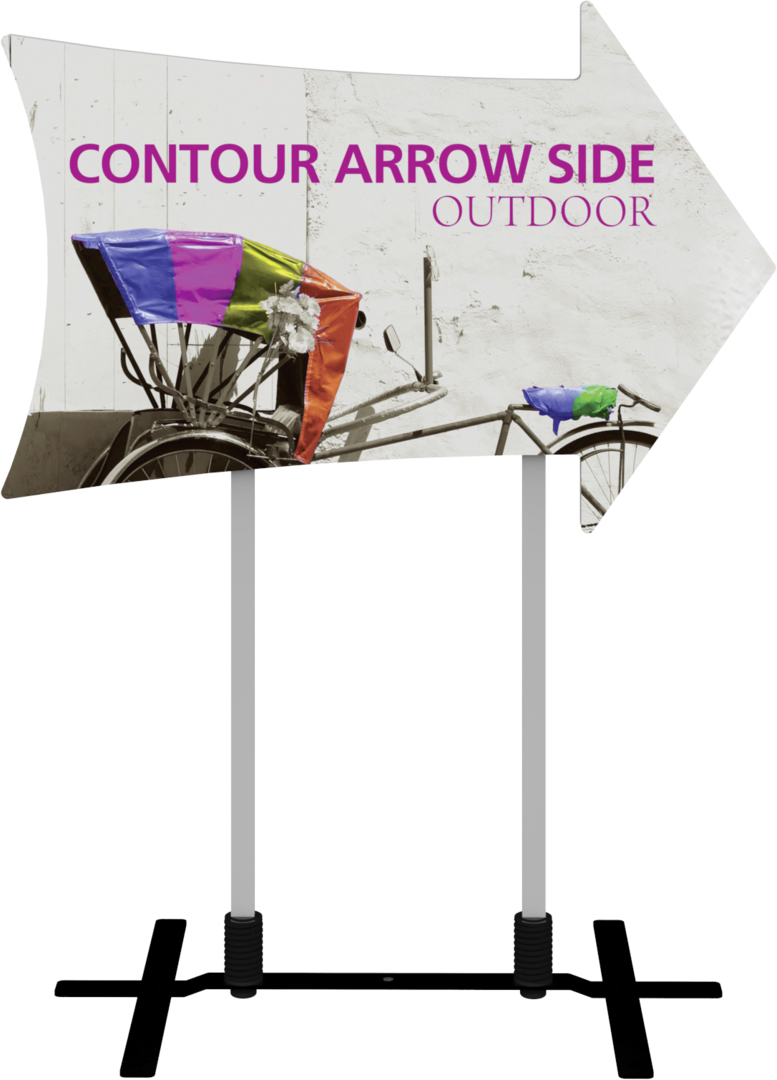 3ft Contour Outdoor Sign Display Arrow Side Plate Base (Hardware Only)
