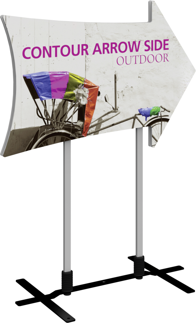 3ft Contour Outdoor Sign Display Arrow Side Plate Base (Hardware Only)