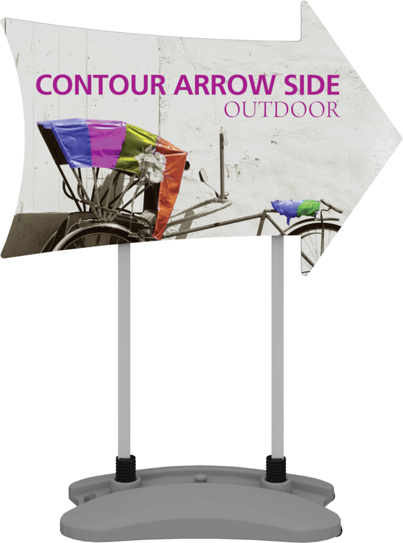 3ft Contour Outdoor Sign Display Arrow Side Water Base (Hardware Only)