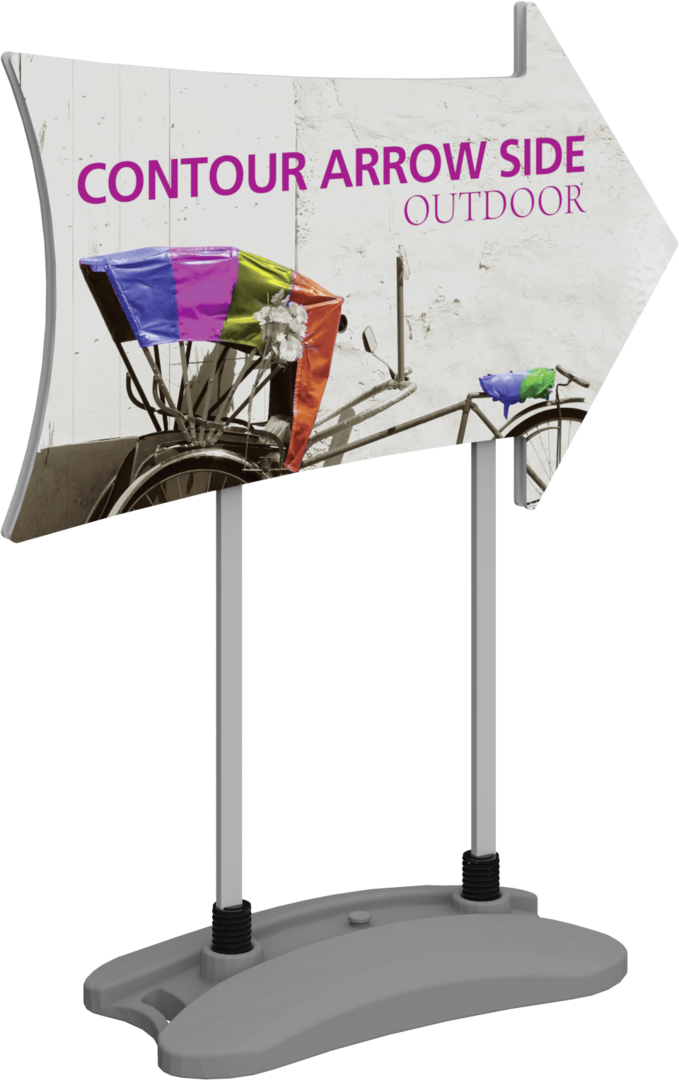 3ft Contour Outdoor Sign Display Arrow Side Water Base Single-Sided (Graphic Package)