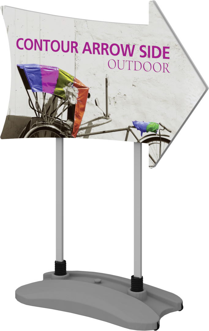 3ft Contour Outdoor Sign Display Arrow Side Water Base Single-Sided (Graphic Package)