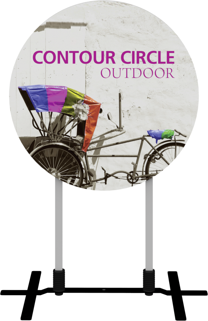 3ft Contour Outdoor Sign Circle Plate Base Single-Sided (Graphic Package)