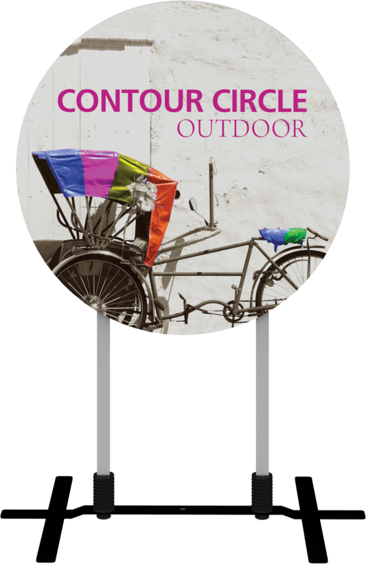 3ft Contour Outdoor Sign Circle Plate Base Double-Sided (Graphic Package)