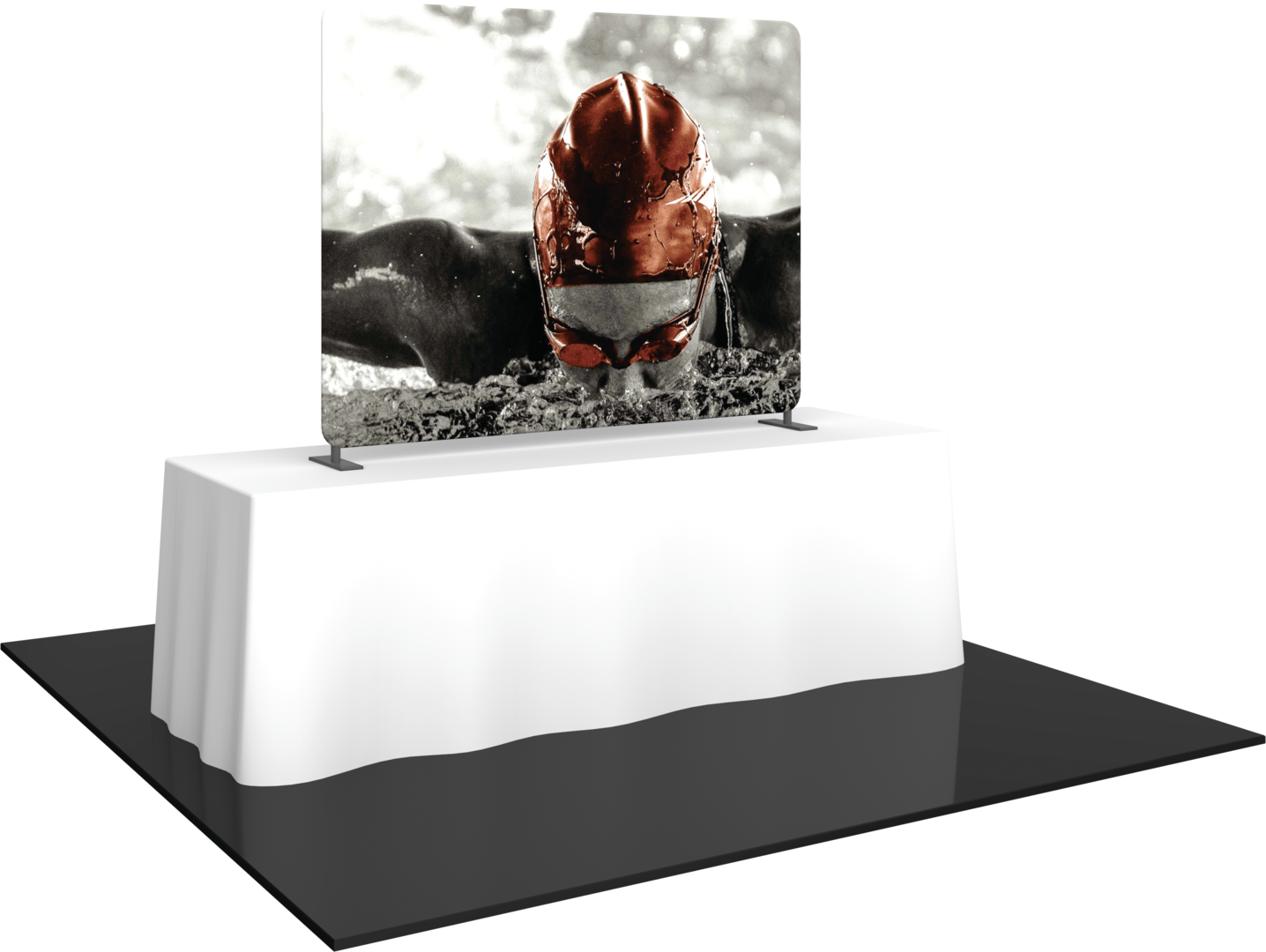 6ft x 5ft Formulate Essential Tabletop Straight Fabric Backwall Single-Sided w/ Backer (Graphic Package)