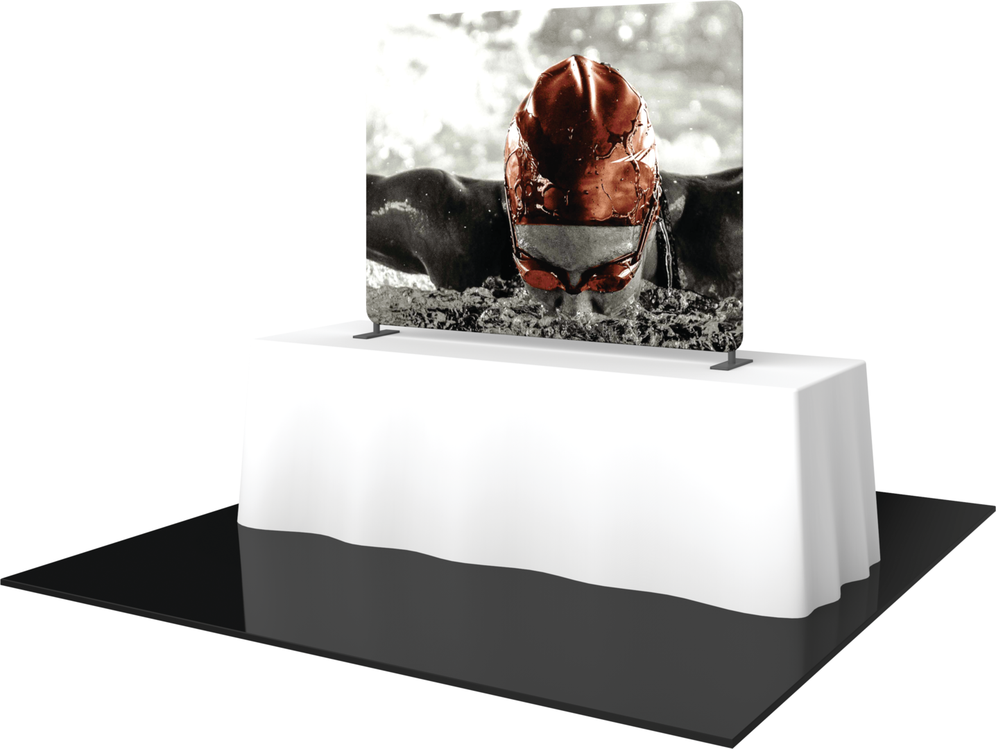 6ft x 5ft Formulate Essential Tabletop Straight Fabric Backwall Single-Sided w/ Backer (Graphic Package)