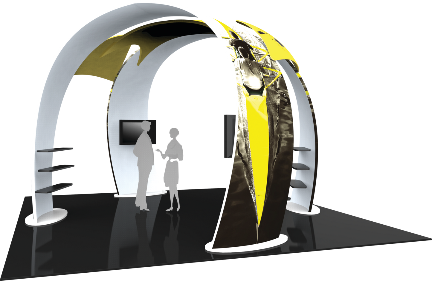 20ft x 20ft Formulate Fusion Island Booth Kit 07 Fabric Tower (Graphic Package)