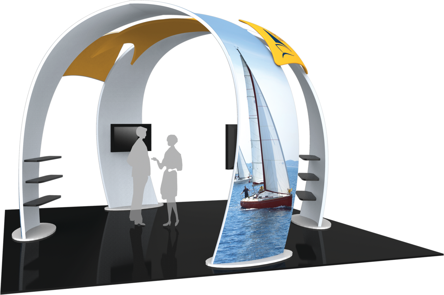 20ft x 20ft Formulate Fusion Island Booth Kit 07 Fabric Tower (Graphic Package)