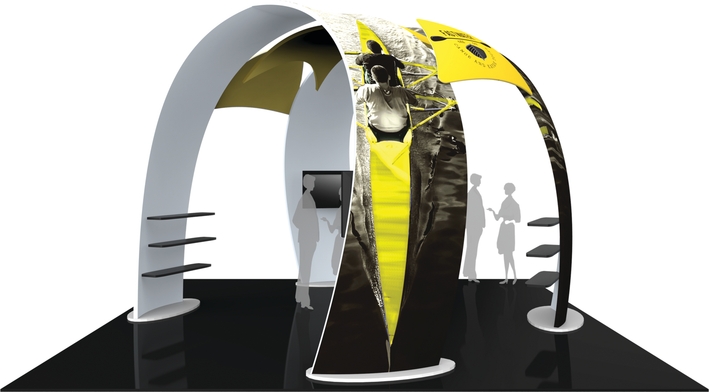 20ft x 20ft Formulate Fusion Island Booth Kit 07 Fabric Tower (Graphic Package)