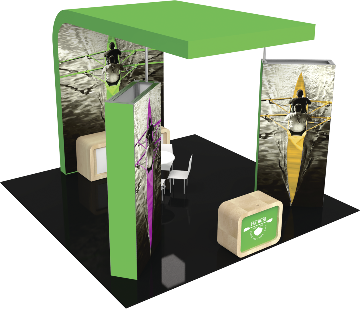 20ft x 20ft Formulate Fusion Island Booth Kit 09 Fabric Tower (Graphic Only)