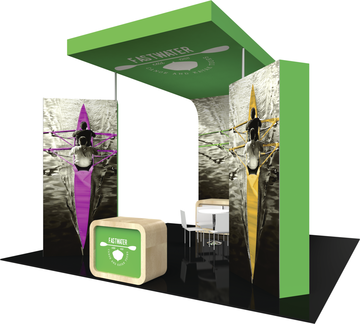 20ft x 20ft Formulate Fusion Island Booth Kit 09 Fabric Tower (Graphic Only)