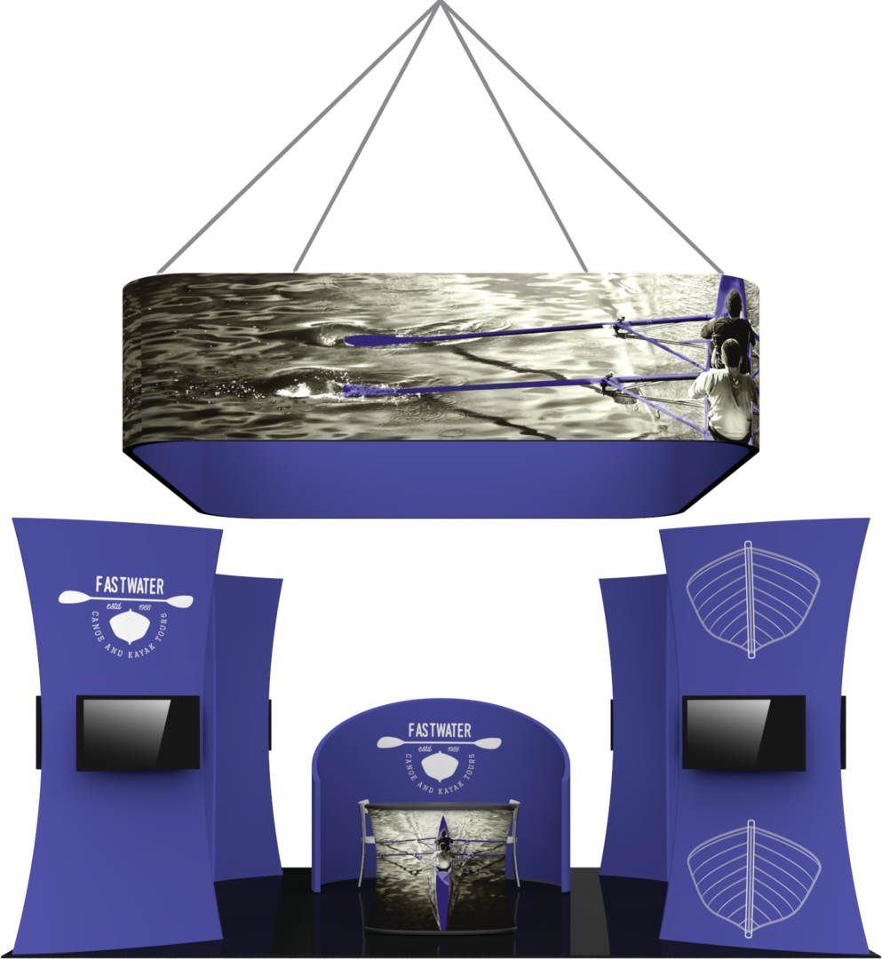 20ft x 20ft Formulate Fusion Island Booth Kit 10 Fabric Tower (Graphic Only)