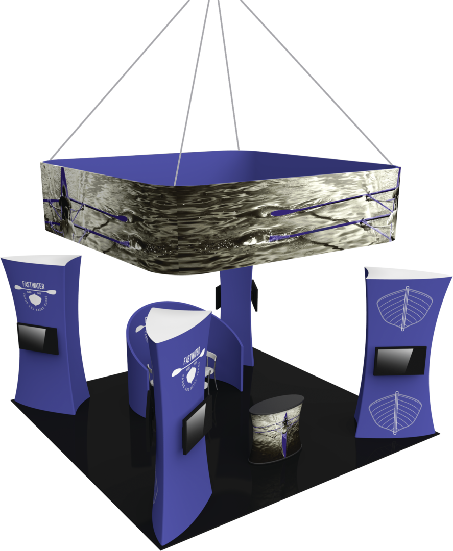 20ft x 20ft Formulate Fusion Island Booth Kit 10 Fabric Tower (Graphic Only)