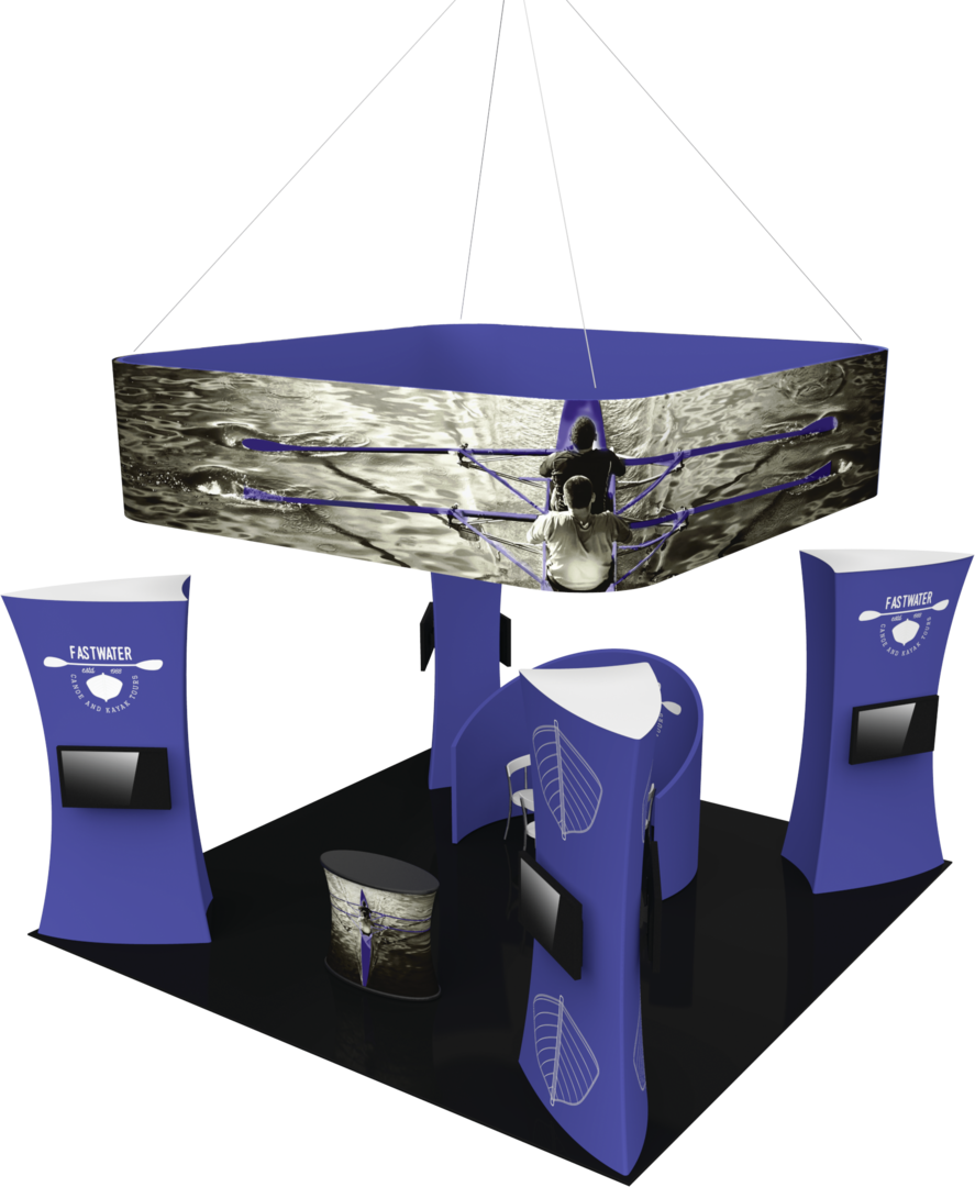 20ft x 20ft Formulate Fusion Island Booth Kit 10 Fabric Tower (Graphic Only)