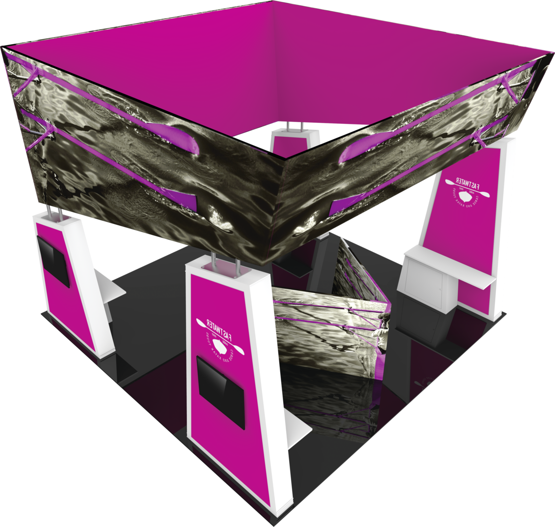20ft x 20ft Formulate Fusion Island Booth Kit 11 Fabric Tower (Graphic Only)
