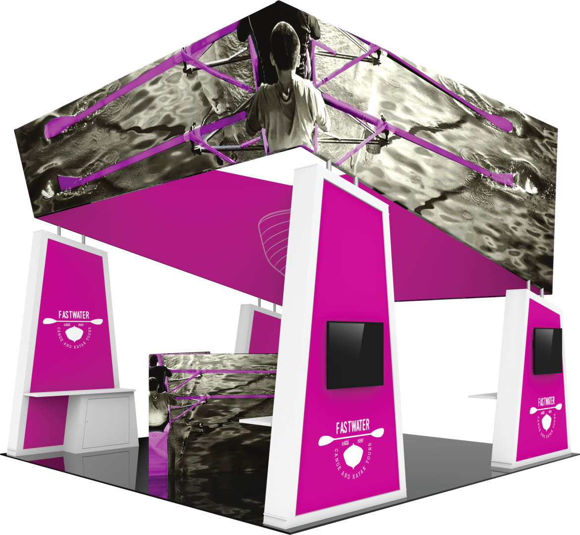 20ft x 20ft Formulate Fusion Island Booth Kit 11 Fabric Tower (Graphic Only)