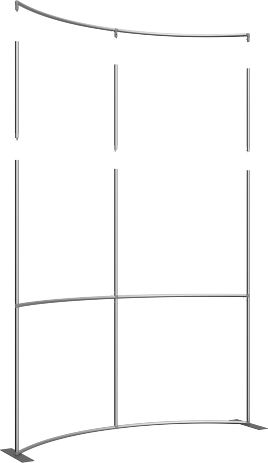 2ft Height Formulate Master Backwall Extension Hardware (8ft) - 3 Pole Horizontal Curve