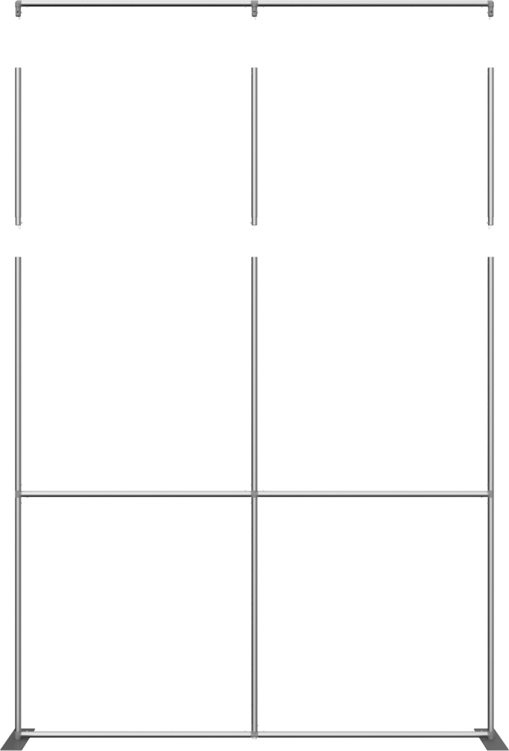 2ft Height Formulate Master Backwall Extension Hardware (8ft/10ft) - 3 Pole Straight