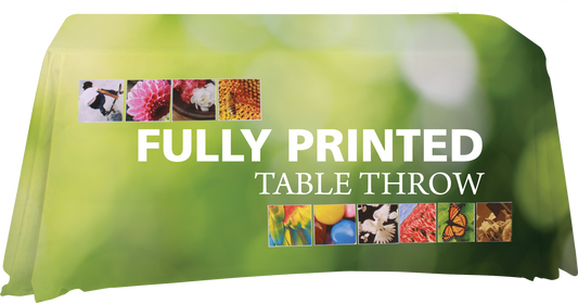 4ft Imprinted Premium Dye-Sublimated Table Throw Full (48"w x 36"h demo table)