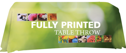 4ft Imprinted Premium Dye-Sublimated Table Throw Economy