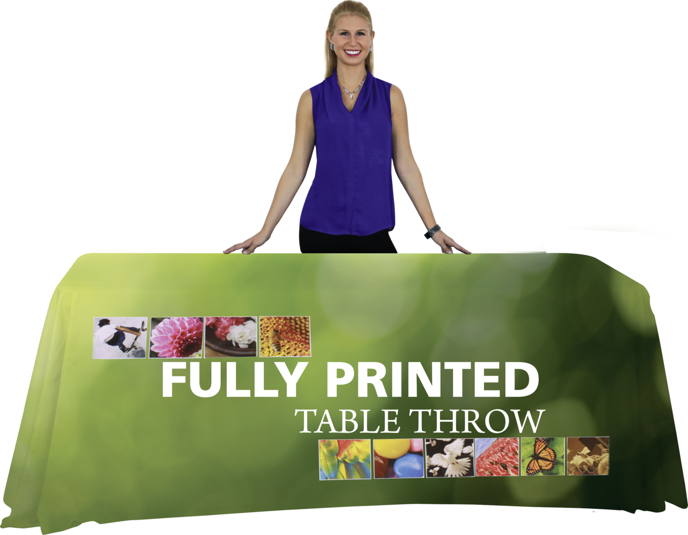 8ft Imprinted Premium Dye-Sublimated Table Throw Economy