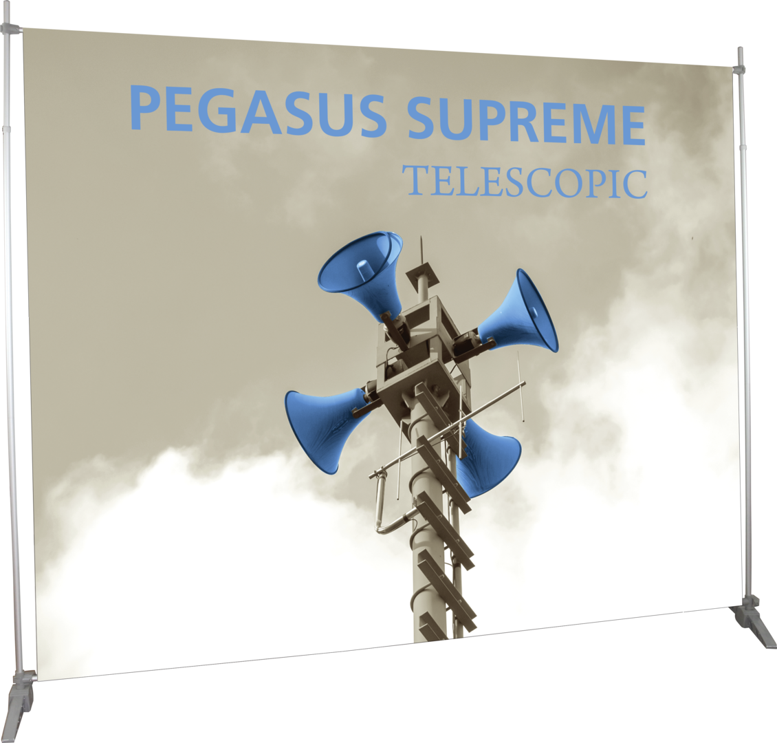 8ft x 10ft Pegasus Supreme Telescopic Banner Stand (Oxford Fabric Graphic Package)