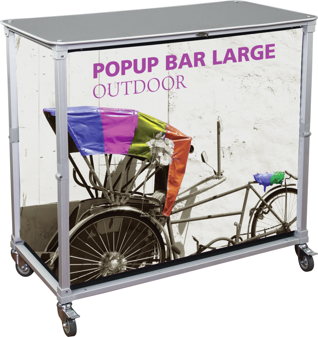 Portable Popup Bar Large with Black Top (Hardware Only)