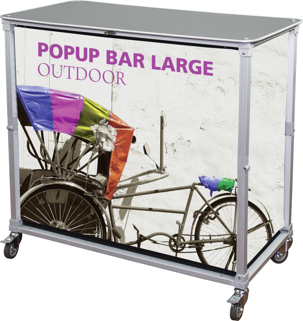 Portable Popup Bar Large with Black Top (Hardware Only)