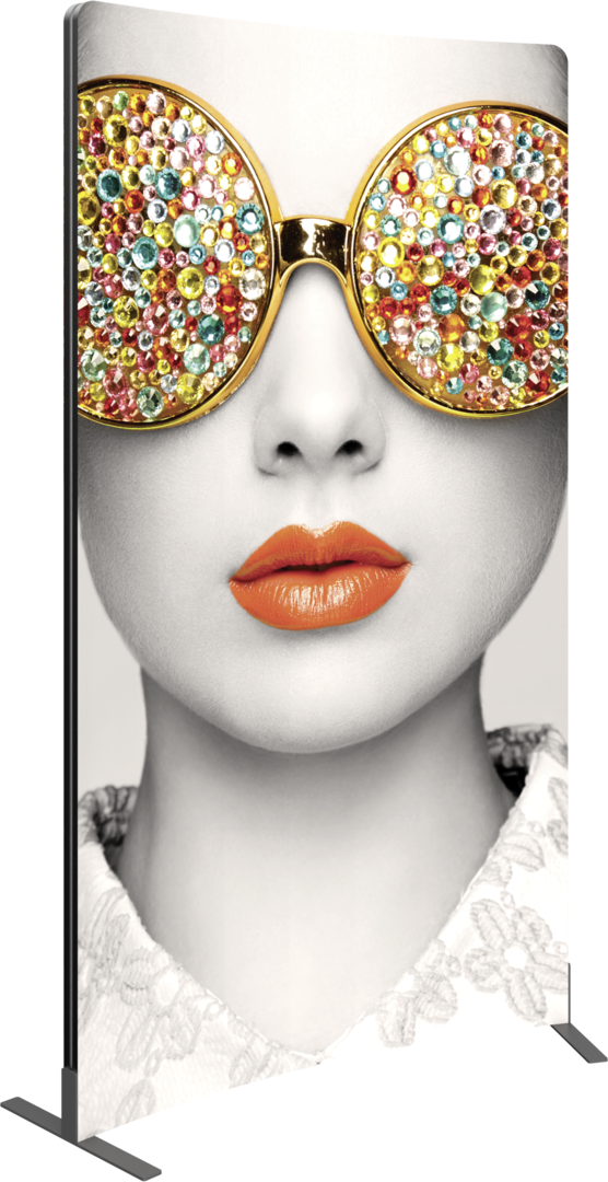 5ft x 8ft Vector Frame Concave Curved 02 Fabric Banner Display Single-Sided (Graphic Package)